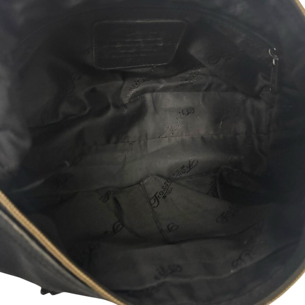 Fossil Vintage Black Leather Bag Shoulder Medium Handbag Purse 90s Y2K 75082 - Picture 11 of 14